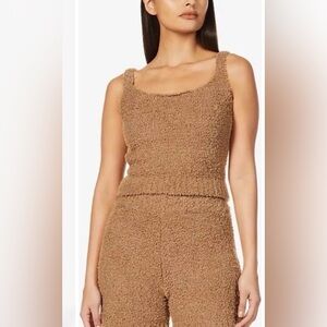 Skims cozy knit lounge set in Camel color